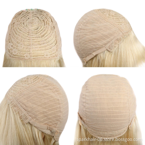 Glueless Brazilian Short Human Hair Wigs for Black Women 613 Blonde Remy Short Bob Straight Human Hair Wigs Pixie Cut Wigs